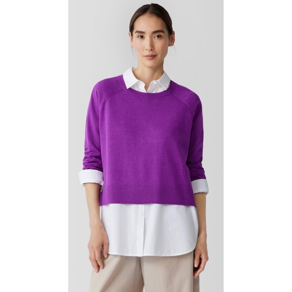 Eileen Fisher | Organic Linen‎ Cotton Raglan-Sleeve Top